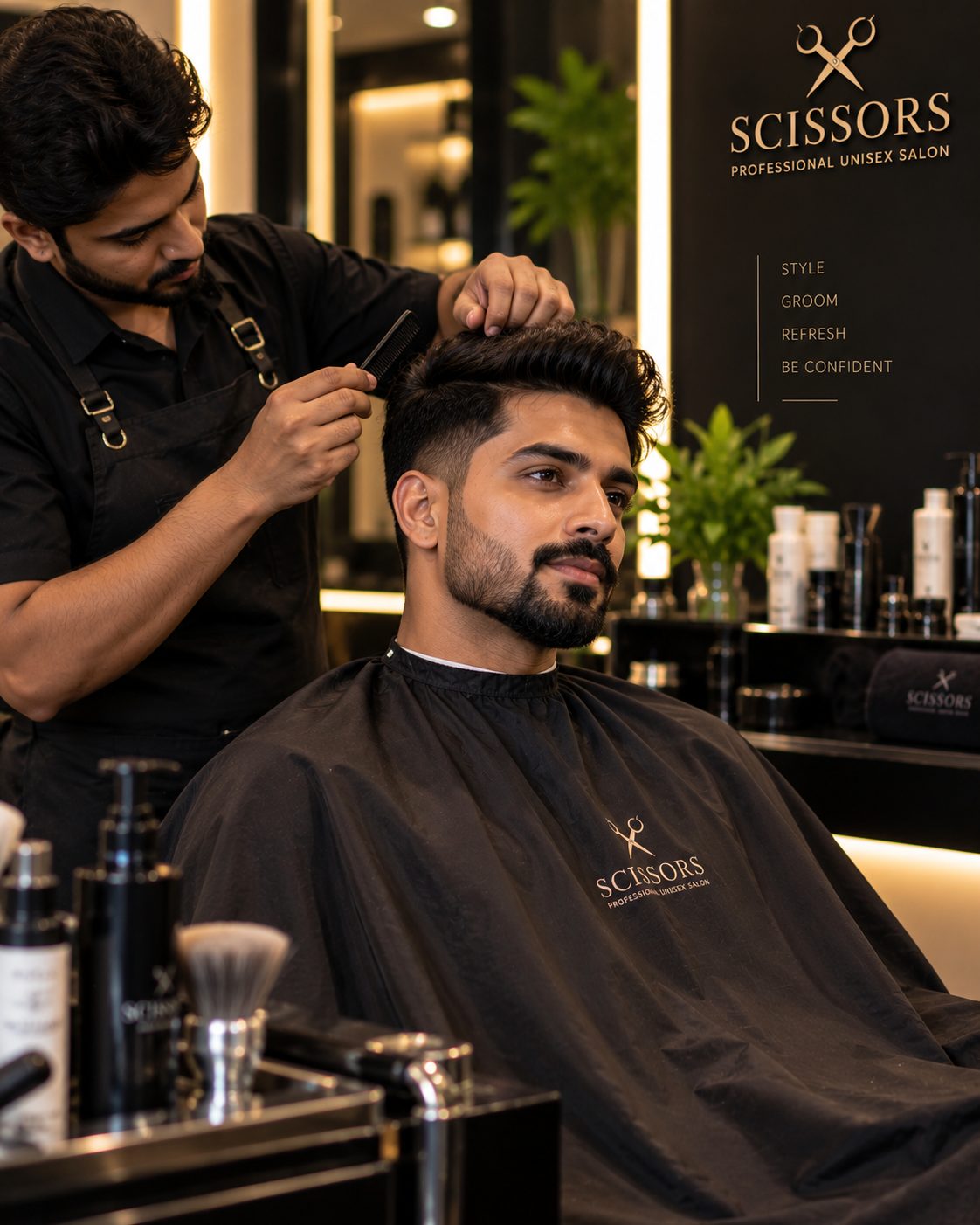 Men's grooming result, Scissors Urapakkam